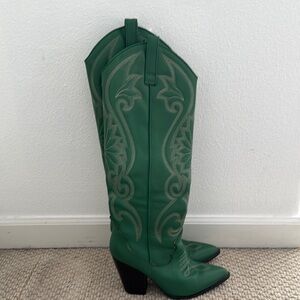 Green Steve Madden Lasso Cowboy Boots, 7.5